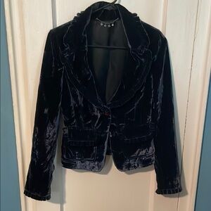 Bebe Navy Blue Velvet Blazer